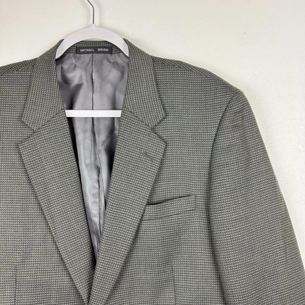 Michael‎ Brian Blazer Men's 42L Gray Sport Coat 2 Button